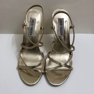 Steve Madden • Gold strappy high heels stilettos